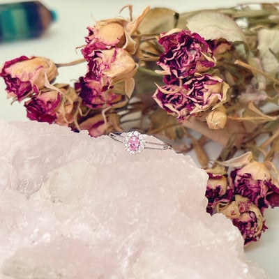 時尚雙層粉剛玉戒指3